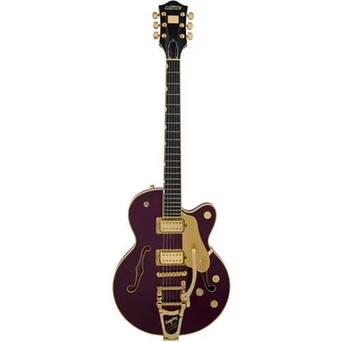 Gretsch Pro Broadkaster JR LX BLKBRY E-Gitarre - Semi-Hollowbody Junior E-Gitarre mit hochwertigem Ahorn-Korpus und Ebenholz-Griffbrett; ideal für Musiker, die klassischen Gretsch-Sound und Stil suchen.