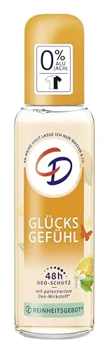 CD Deo Zerstäuber Glück 75 ml - Aluminiumfreies Deodorant für 24 h Schutz, sanfter Duft mit Orangenblüten-Extrakt, ideal für empfindliche Haut und vegan.