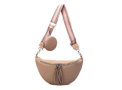 ITALYSHOP24 Schultertasche Damen Brusttasche Umhängetasche CrossBody Lederoptik Bag + Muster Gurt, Messenger Hüfttasche Bodybag Gürteltasche Bauchtasche / leicht Gewicht
