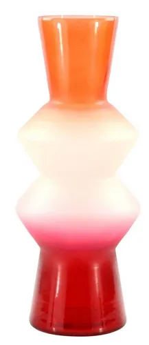 FURNARO Dekovase, Bauchige Glasvase mit Farbakzenten in orange von FURNARO
