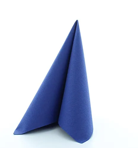 Mank Airlaid Servietten 40x40 cm Premium Einweg-Serviette stoffähnlich und saugstark perfekt für Hochzeit & Partys 50 Stück Blau Royalblau