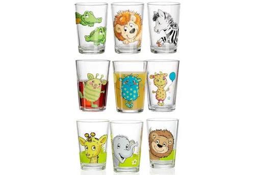 Ritzenhoff & Breker Kindergläser 9er Set - Geschirr & Gläser: Niedliche Kindergläser mit verschiedenen Motiven, die das Trinken zum Vergnügen machen und Kinderaugen zum Strahlen bringen.