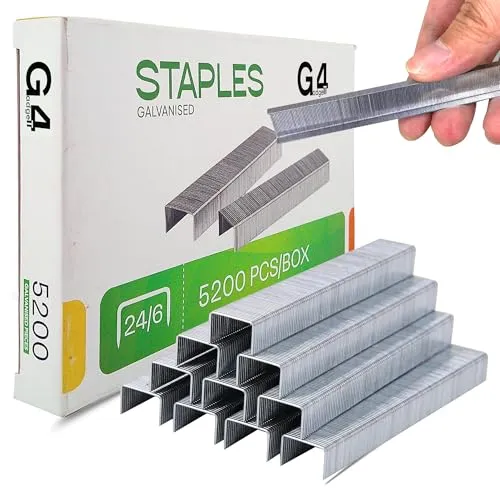 G4GADGET Hochwertige Heftklammern, 5000 x 24/6, Nr. 16, 6 mm, 25 Blatt, Silber