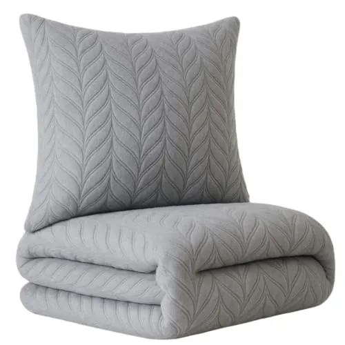 Leonado Vicenti Kuschelige Plüsch Bettwäsche Damast Premium Blumen Bettbezug 155x220 cm Kissenbezug 80x80 cm, extra warm, Winter Grau