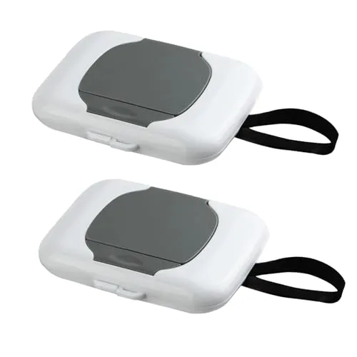 stück Feuchttüchter Box, Portable Babys Wiederverwendbare Feuchttücher-Behälter Mit Deckel, Tragbarer Feuchttuch Box Unterwegs für Unterwegs Zuhause Büro Kinderwagen Reisen 2