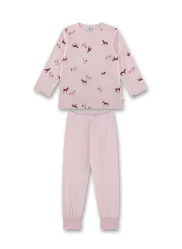 Sanetta Kid's Pyjama Long AOP 233564 in pink von Sanetta