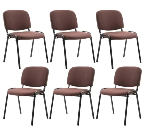 CLP 6er Set Besucherstuhl Ken Stoff in braun von CLP