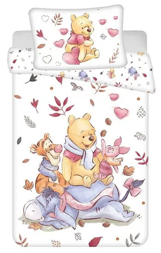 Winnie Pooh Kinderbettwäsche 2-teilig, Renforcé - Bettwäsche-Set aus 100% Baumwolle mit buntem Winnie Pooh Motiv, maschinenwaschbar und trocknergeeignet – ideal für ein gemütliches Kinderzimmer.