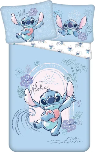 Lilo & Stitch Wendebettbezug Set - Bettdeckenbezüge in 135/140x200cm, wendbar mit Disney-Motiven, aus 100% Baumwolle, pflegeleicht und ideal für Kinderzimmer.