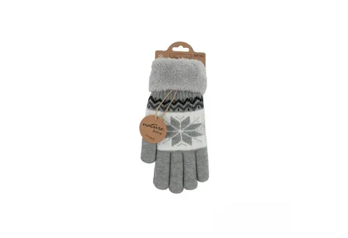 VewoTex Strickhandschuhe Winter Damen Handschuhe » Fingerhandschuhe Schneeflocke (2 Handschuhe, 2-St., 1 Paar) Gefütterte Teddy Winterhandschuhe » Strickhandschuhe flauschig & warm