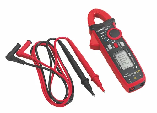 Cimco TrueRMS-Stromzange 111411 AC/DC - Spannungsprüfer mit True-RMS-Technologie zur präzisen Strommessung bis 100 A AC/DC, inklusive Multimeterfunktion und berührungsloser Spannungsprüfung.