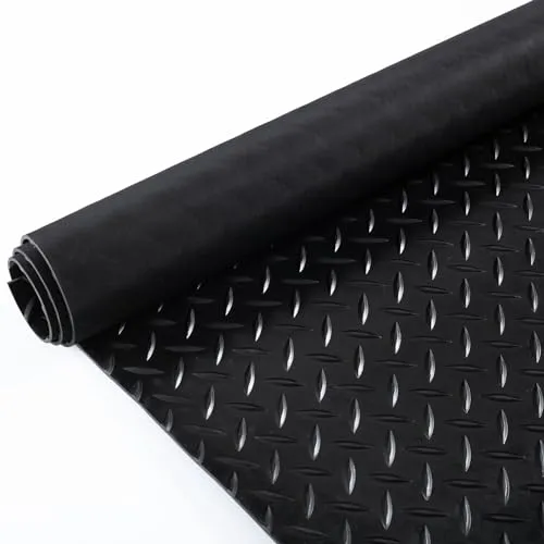ANRO Gummimatte Schutzmatte Meterware Bodenmatte Tränenblech Gummiläufer 100cm Breit 3mm stark Schwarz 80 x 100cm