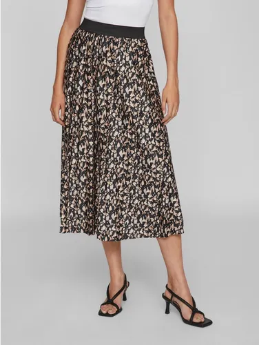 Vila Plisseerock VINITBAN PRINT SKIRT - NOOS schwarz XL (42) - Modischer Plisseerock in Schwarz mit elastischem Bund für perfekten Tragekomfort, ideal für vielseitige Outfits.