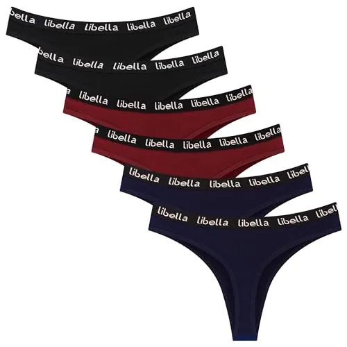 Libella 6er-Pack Damen-Strings, Unterwäsche aus Baumwolle, Atmungsaktive Unterhosen 3207BMR S