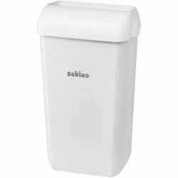 WEPA Professional Satino Abfalleimer small, 23 Liter - Küchenabfalleimer, schlichter und platzsparender Mülleimer für kleine Waschräume, ideal für flexibles Aufstellen oder Wandmontage.