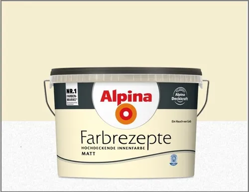 Alpina Farbrezepte 5 Liter Wandfarbe, hochdeckende Farbe, Farbwahl Matt