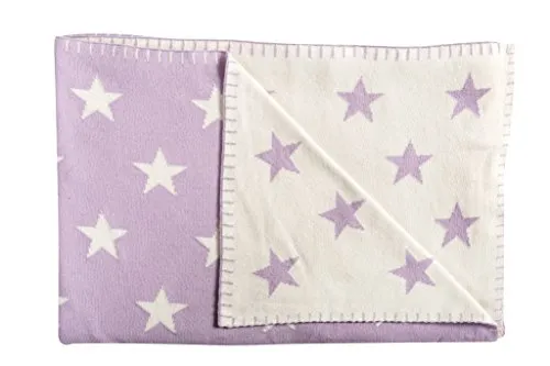 Schardt - Kuscheldecke Big Star Violett - Flauschige Babykuscheldecke aus 100% Baumwolle - Vielseitig verwendbare Babydecke - Zum Schlafen, Spielen, Kuscheln - Als Decke für unterwegs - 95×120 cm