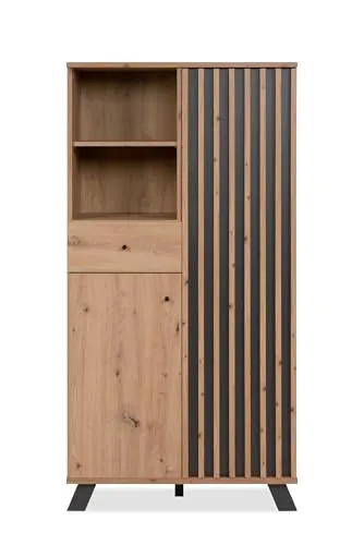 möbelando Highboard >Medan< in Artisan Oak/Anthrazit