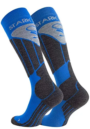 Produktbild STARK SOUL Damen & Herren Skisocken, Funktionssocken, Snowboard- Skistrümpfe mit Spezialpolsterung, blau, Gr. 43-46