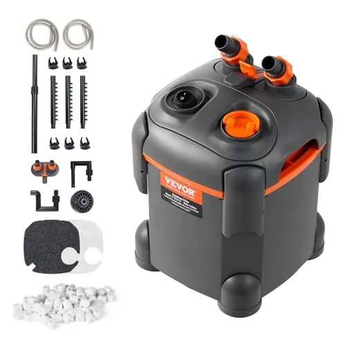 VEVOR Außenfilter 650L/h mit UV-Lampe - Hochleistungs Aquariumfilter mit 650L/h, ideal für Aquarien bis 113,6 L, sorgt für klares Wasser und gesunde Wasserqualität dank integrierter UV-Lampe.