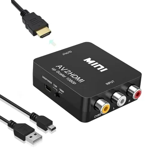 RCA auf HDMI Adapter - Anschluss älterer Geräte leicht gemacht - Videokabel & -stecker, ideal für den Anschluss älterer Geräte an moderne HDMI-Displays, kompakt und benutzerfreundlich.