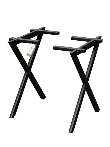 holz4home® X-Struktur Tischgestell aus Metall - Pulverbeschichtet Schwarz (2 Stück) - Möbelfüße: Robuste und langlebige Tischgestelle aus hochwertigem Metall, ideal für vielseitige Anwendungen in Büro und Wohnraum, mit modernem Design und einfacher Montage.