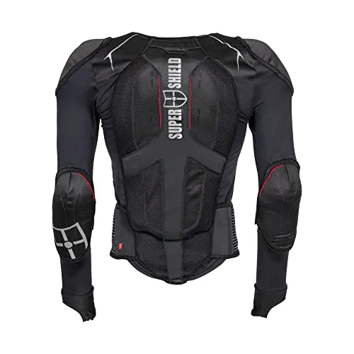 SUPER SHIELD Protektorenjacke XS - Motorradschutzkleidung mit CE-zertifizierten Protektoren für Rücken, Ellenbogen und Schultern. Idealer Schutz für Motorrad, Ski und MTB mit atmungsaktivem Design für mehr Komfort.