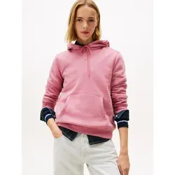 Tommy Jeans Damen Hoodie Linear mit Kapuze, Rosa (Mystic Pink), XL - Sweatshirt mit weichem Material und klassischem Schnitt, ideal für Sport und Alltag. Hergestellt aus 80% nachhaltiger Baumwolle, für hohen Tragekomfort und zeitlosen Style.