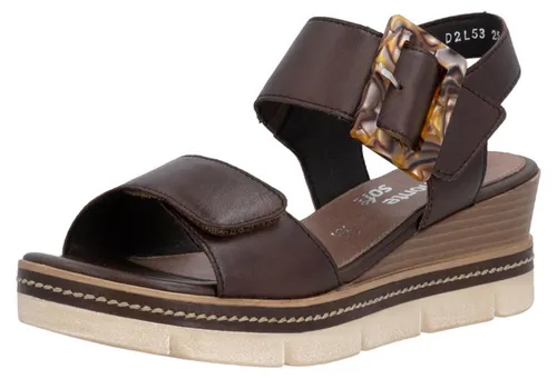 Remonte Keilsandalette mit Zierschnalle, braun, Größe 42 EU