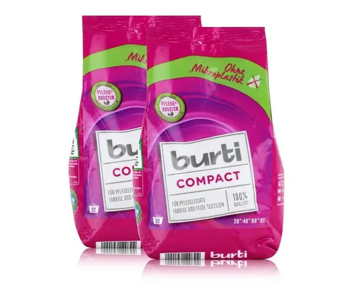 burti burti Compact Feinwaschmittel 1,1kg- Waschpulver (2er Pack) Colorwaschmittel