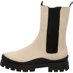 Gabor Damen Chelsea Boots – Flache Stiefeletten mit Wechselfußbett - Wanderschuhe in beige/schwarz, ideal für den Übergang, mit moderater Mehrweite (G) und bequemem Microfutter für hohen Tragekomfort.