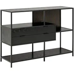 ACTONA GROUP Regal Seaford, Standregal mit 2 Schubladen und Wendemodul - Stylisches Standregal im skandinavischen Design mit praktischem Wendemodul. Ideal als Raumteiler und zur stilvollen Aufbewahrung. Belastbar bis 25 kg, bringt Ordnung und Gemütlichkeit in dein Zuhause!