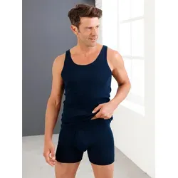 Schiesser Herren Hose Kurz Mit Eingriff - Original Feinripp Unterwäsche, Navy - Retroshorts für Herren, besonders komfortabel ohne störende Seitennähte, aus hochwertiger Feinripp-Qualität für optimalen Tragekomfort
