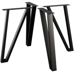 Metalo Pro Tischbeine Schwarz - 8x72x40 cm - Hochwertige Tischbeine aus pulverbeschichtetem Stahl für kreative DIY-Projekte. Modernes Design und einfache Montage für individuelle Esstische und Möbel.