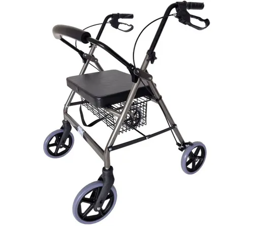 abc HOME Rollator klappbar, verstellbare Höhe, extra breite Sitzfläche, XXL