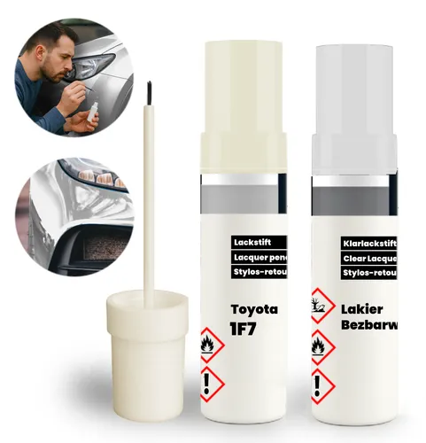 TOYOTA 1F7 Reparaturlack 2-in-1-Set: Basislack + Klarlack mit Pinsel