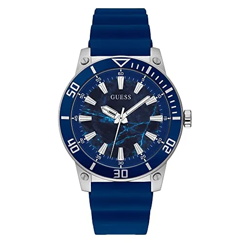 GUESS Analog GW0420G1, stilvolle Herrenuhr in Blau - Armbanduhren für Herren, elegante Analog-Uhr mit Kalenderfunktion und robustem Design, perfekt für jeden Anlass.