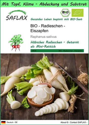 SAFLAX Gemüsesamen SAFLAX - Garden to go - BIO - Radieschen - Eiszapfen