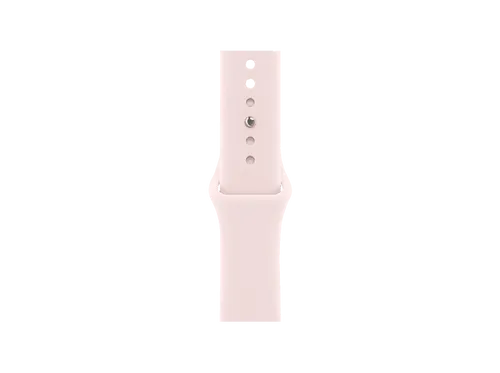 APPLE 42 mm Sportarmband (M/L) - Hellrosa Ersatzarmband - Widerstandsfähiges Sportarmband aus Hochleistungs-Fluorelastomer, das weich und angenehm auf der Haut liegt. Der innovative Verschluss sorgt für einen sicheren Sitz, ideal für aktive Nutzung.