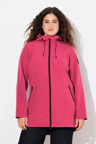 Ulla Popken Softshelljacke HYPRAR Long-Softshelljacke - Wasserabweisende Funktionsjacke in A-Linie, ideal für modebewusste Damen. Komfortabel und stylisch in granatpink, perfekt für wechselhaftes Wetter.