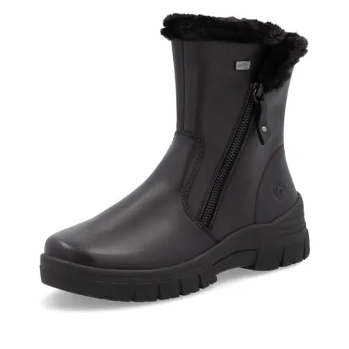 Remonte Damen D0E78 Stiefelette, Schwarz, 39 EU - Wanderschuhe mit komfortabler Weite, aus echtem Leder und wasserabweisend, ideal für lange Wanderungen und kalte Tage dank der wärmenden Thermozwischensohle.