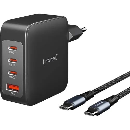 Intenso Power Adapter W140A3C - 140W GaN USB-C Netzteilset, Mfi-zertifiziert und perfekt für schnelles Laden von Laptop und Smartphone