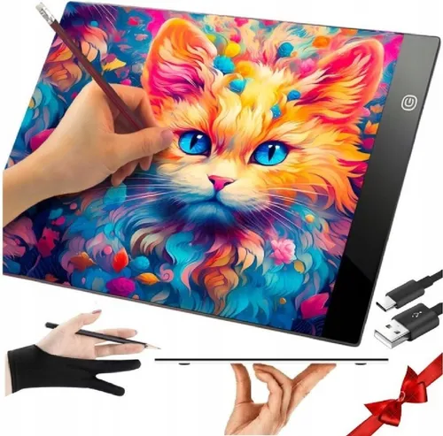 JUMON INTERNATIONAL CO., LIMITED Zaubertafel Zaubertafel Lichttisch Maltafel Licht Pad LED Zeichenbrett Pad A4, (2-tlg)