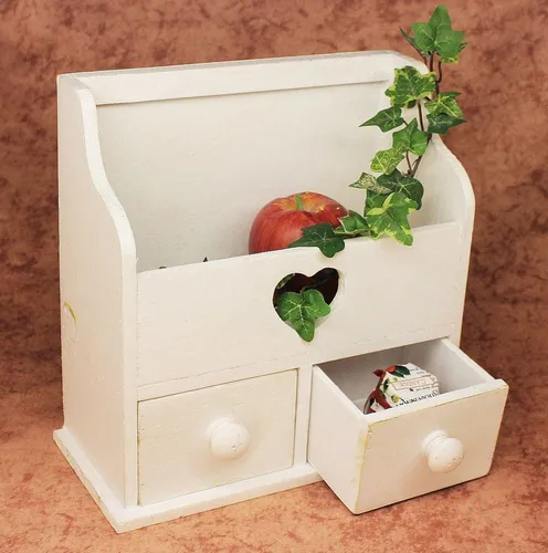 DanDiBo Schmuckkasten Kommode mit 2 Schubladen 12236 - Schmuckkästen aus Holz, weiß lackiert, mit 2 Schubladen. Ideal für stilvolle Aufbewahrung und dekorative Akzente in jedem Raum. Maße: 28 cm hoch.