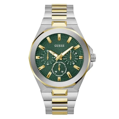GUESS Herren-Armbanduhr GW0798G3 - Stilvolle Analog-Uhr mit grünem Zifferblatt - Armbanduhren für Herren, wasserdicht bis 50 Meter und ideal für den täglichen Gebrauch oder besondere Anlässe.