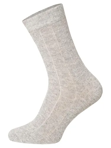 HomeOfSocks 2 Paar Merino Kaschmir Socken Herren Und Damen - Luxuriöse Wollsocken Aus Besonders Dichter Wolle Des Merino Schafs | Grau Gr. 35-38