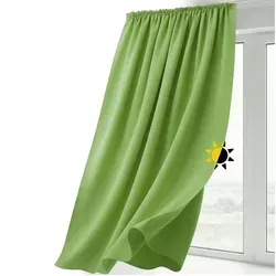 Beautex Verdunkelungsvorhang Grün 140x245 cm - Blickdichte Gardine mit Kräuselband, ideal für ein ruhiges Schlafambiente und einfach waschbar bis 30 Grad.