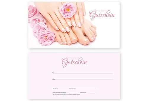 cosmeticPlus Geschenkkarte 50 Nagelstudio Gutscheinkarten für Maniküre & Nail Art (zum Verkaufen), made in Germany