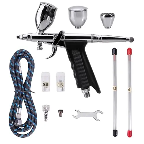 SAGUD Airbrush Pistolen Set Double Action 0,3mm mit Zubehör