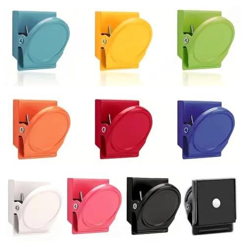 Stücke Magnetklammern, Mehrfarbig Magnet Clips Klemmen, Magnete mit Klammer, Kühlschrank Magnete, Magnetische Metallklammern, Multi Farbe Magnetische Metall Klammer Magnet Clip für Whiteboard Kühls 10